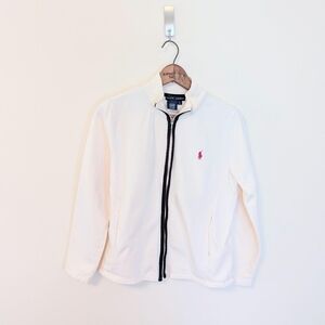 Vintage 90s Ralph Lauren White Mockneck Track Jacket